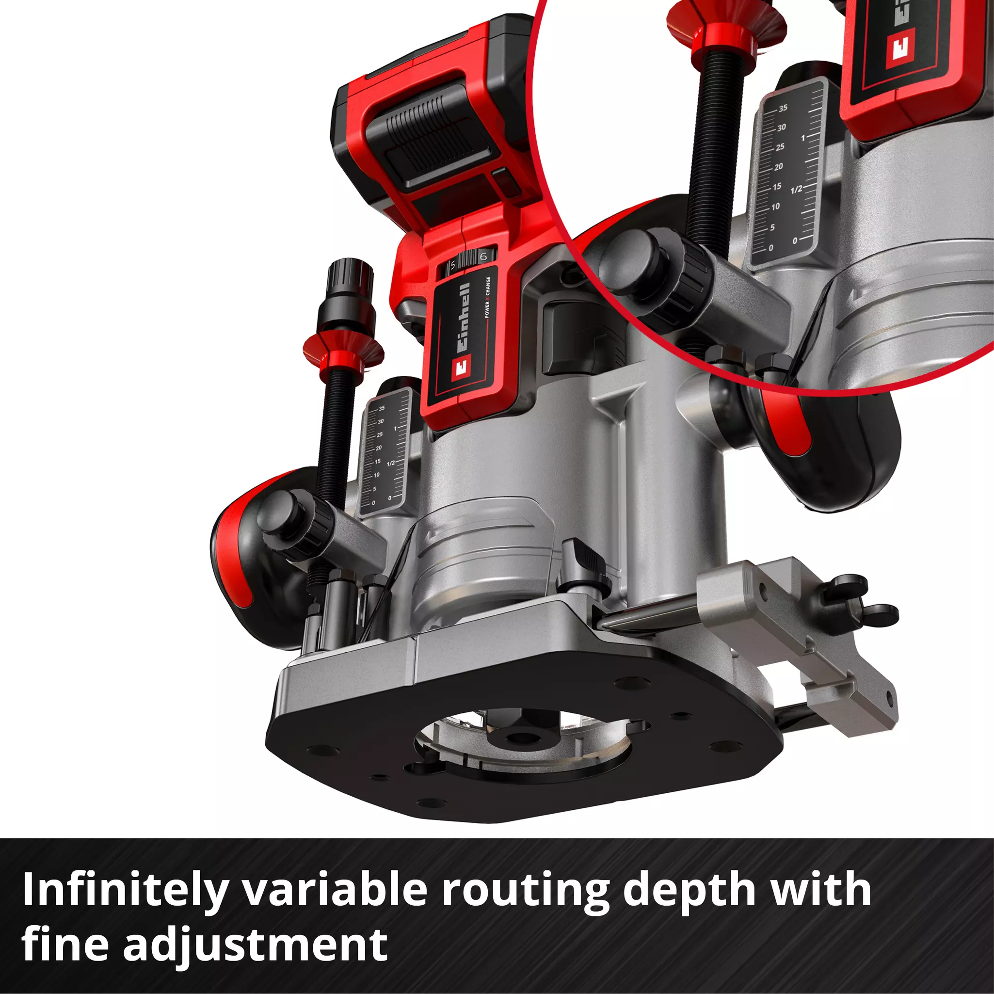 EINHELL PRO 18V Router Bare Unit (1/4", 2xBases, TP-RO 18 SET Li Solo) - Image 8