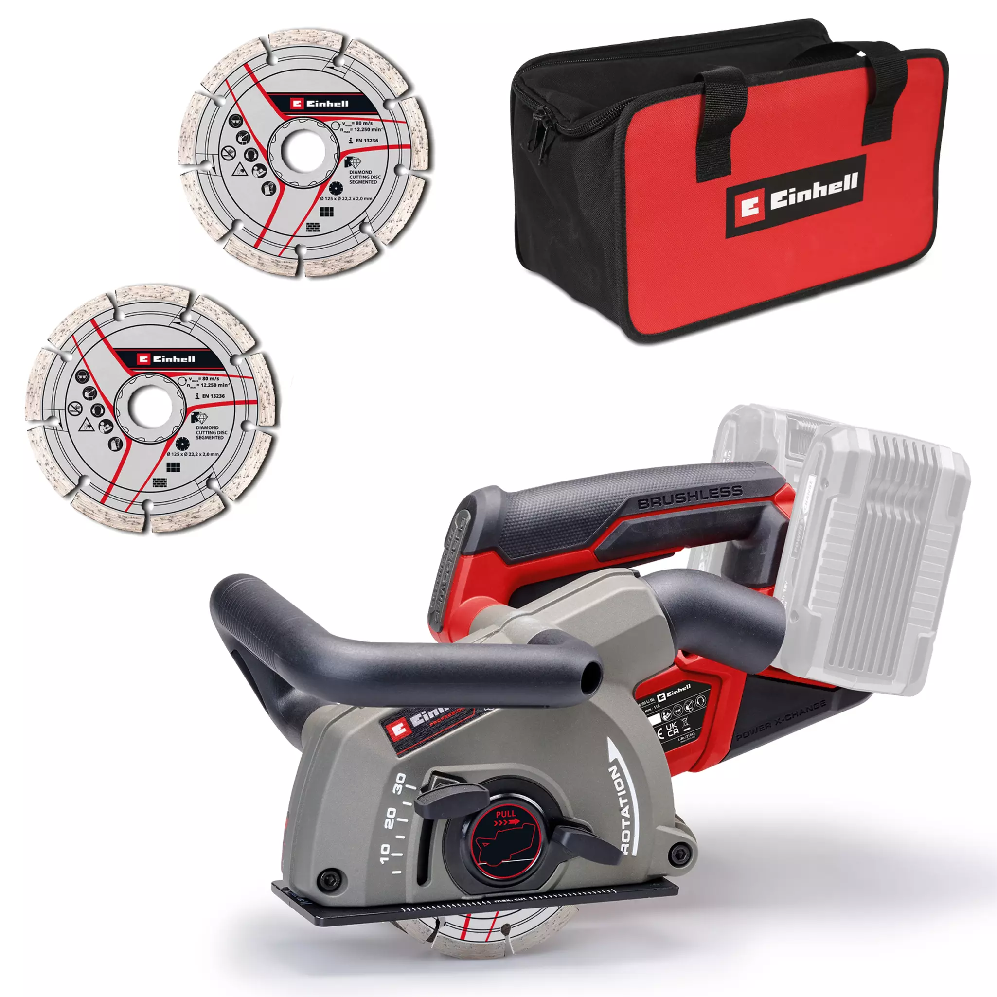 EINHELL PRO 2x18V Wall Chaser Bare Unit (125mm, TP-MA 36/30 Li Bl Solo)