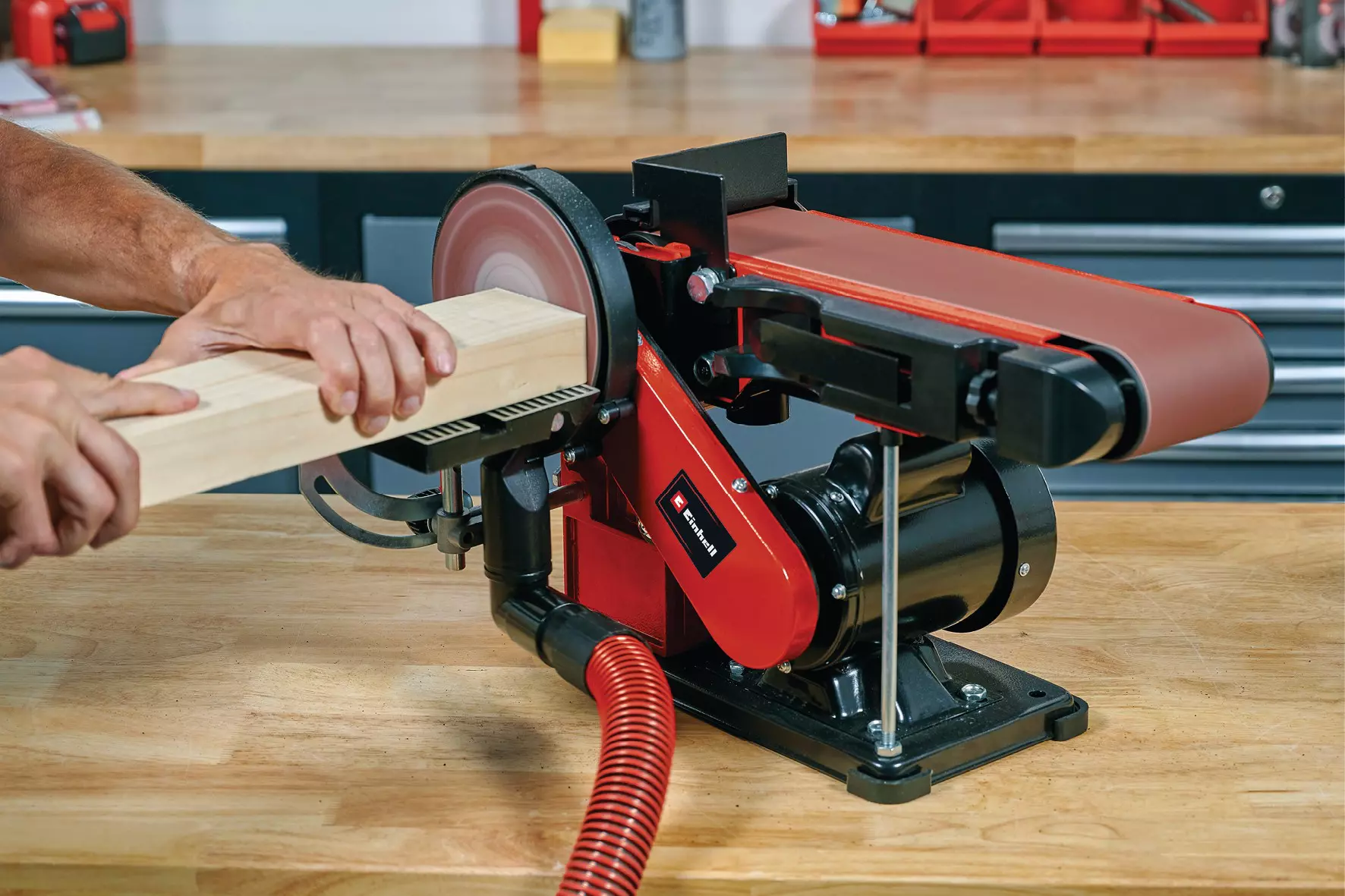 EINHELL 220V Belt & Disc Sander (380W, 100mmx914mm, 150mm, TC-US 380) - Image 2