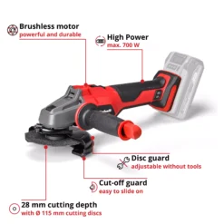EINHELL PRO 18V Grinder Bare Unit (115mm, AXXIO 18/115) - Image 4