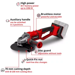 EINHELL PRO 2x18V Grinder Bare UNit (230mm, AXXIO 36/230 Q) - Image 3