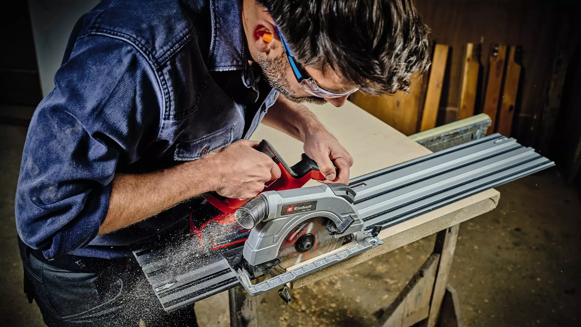 EINHELL Guide Rail Set (2x1m Rail, 2x Clamps, 2x Joining Bars) - Image 2