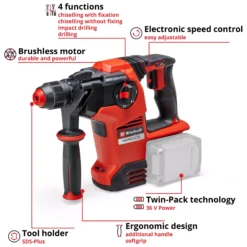 Alternative view of EINHELL PRO 2x18V SDS-Plus Drill Bare Unit (28mm, 3.2J, Herocco 36/28)