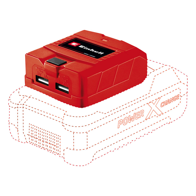EINHELL 18V USB Battery Adaptor Bare Unit (2xUSB-A, TC-CP 18 Li USB-Solo)