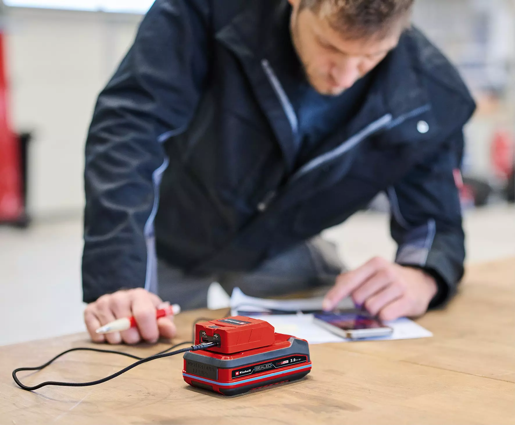 EINHELL 18V USB Battery Adaptor Bare Unit (1xUSB-A, 1x USB-C, TC-CP 18Li A/C Solo) - Image 4