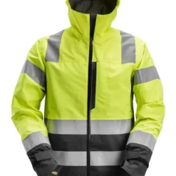 SNICKERS AW HV Waterproof Sh. Jacket CL.3 (XL, Yellow/Black)