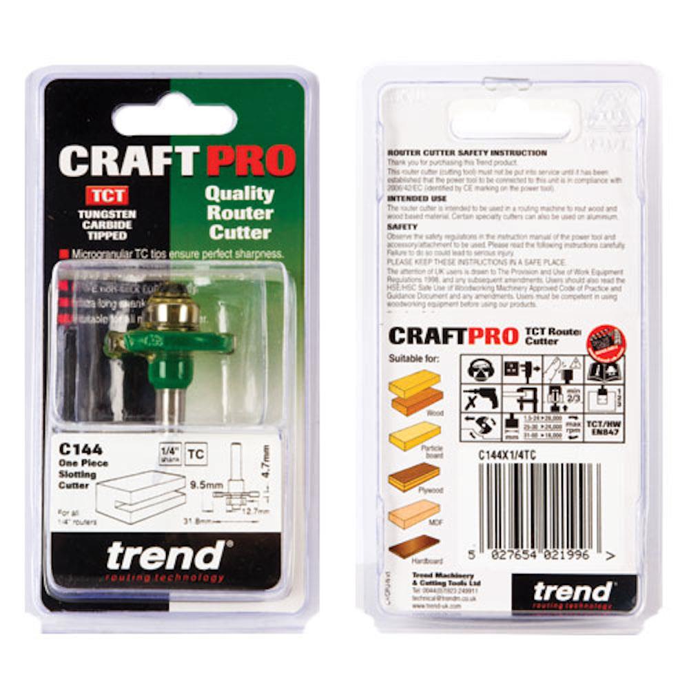 TREND Slotting Cutter (4.7mm, 31.8x9.5mm, 1/4" Shank)