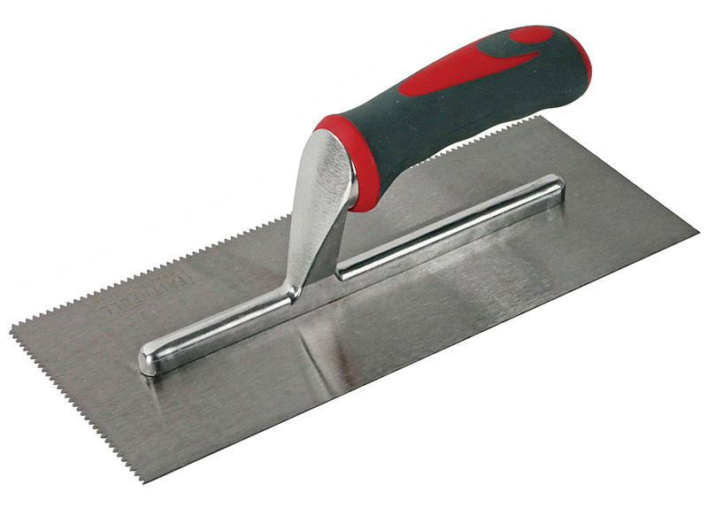 FAITHFULL V Notched Trowel (3mm, 280x115mm/11x4.1/2", Soft G)