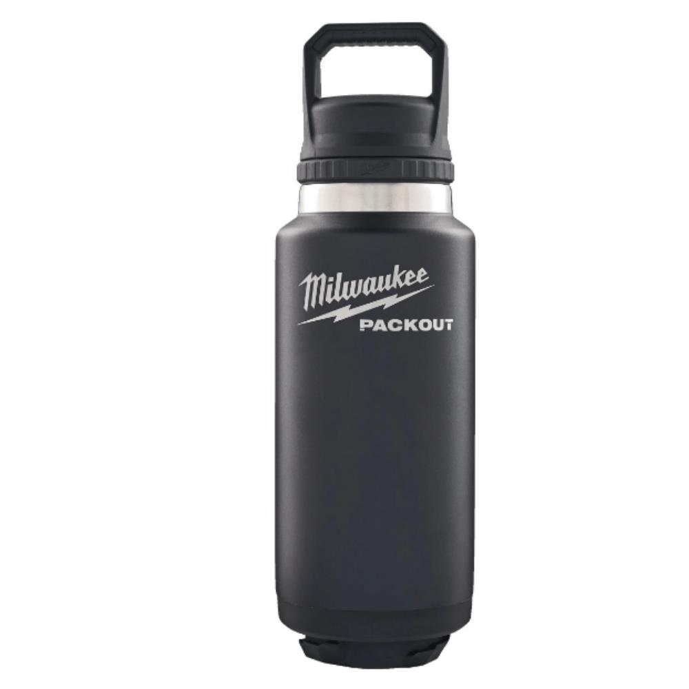 MILWAUKEE Packout Insulated Bottle (1065ml, Chug Lid, Black)