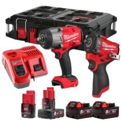 MILWAUKEE 12V/18V Twin Kit (2x5Ah+1x6Ah/2Ah, M18FHIW2F12/M12FCIWF38G3, M18FPP2AQ2-564P)