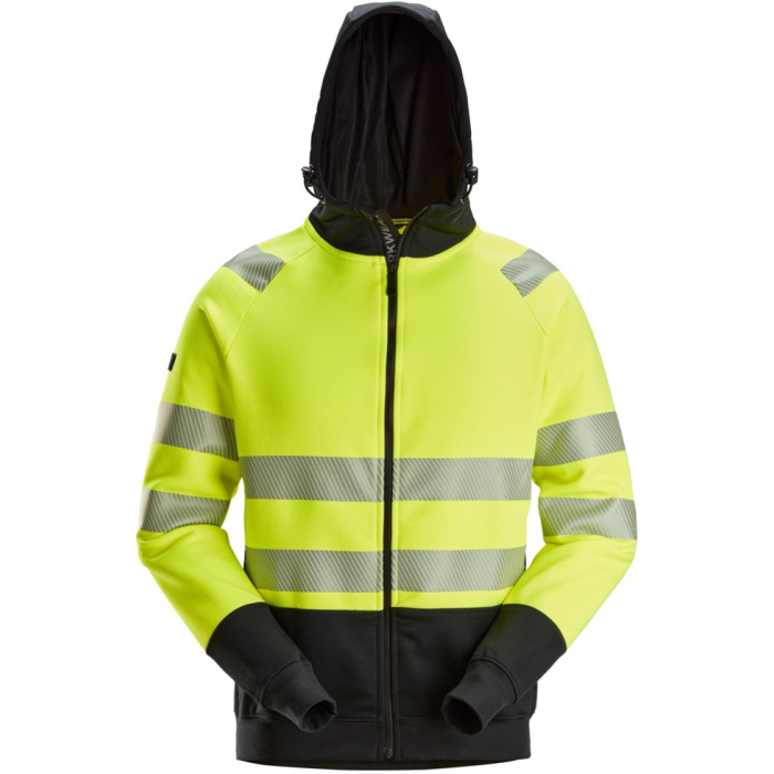 SNICKERS HV Full Zip Hoodie CL.2 (L, Yellow/Black)