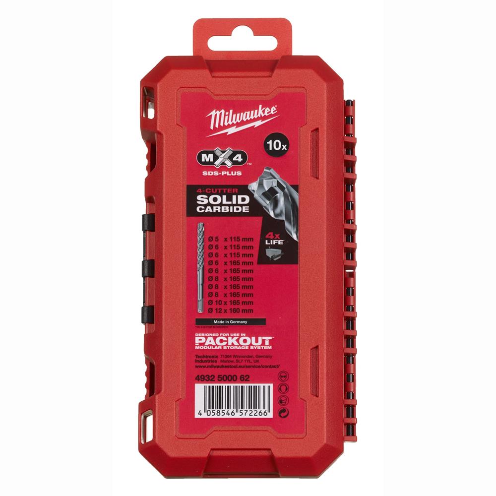 MILWAUKEE SDS-Plus Drill Bit Set (MX4, 5-12mm, 10 Piece) - Image 2