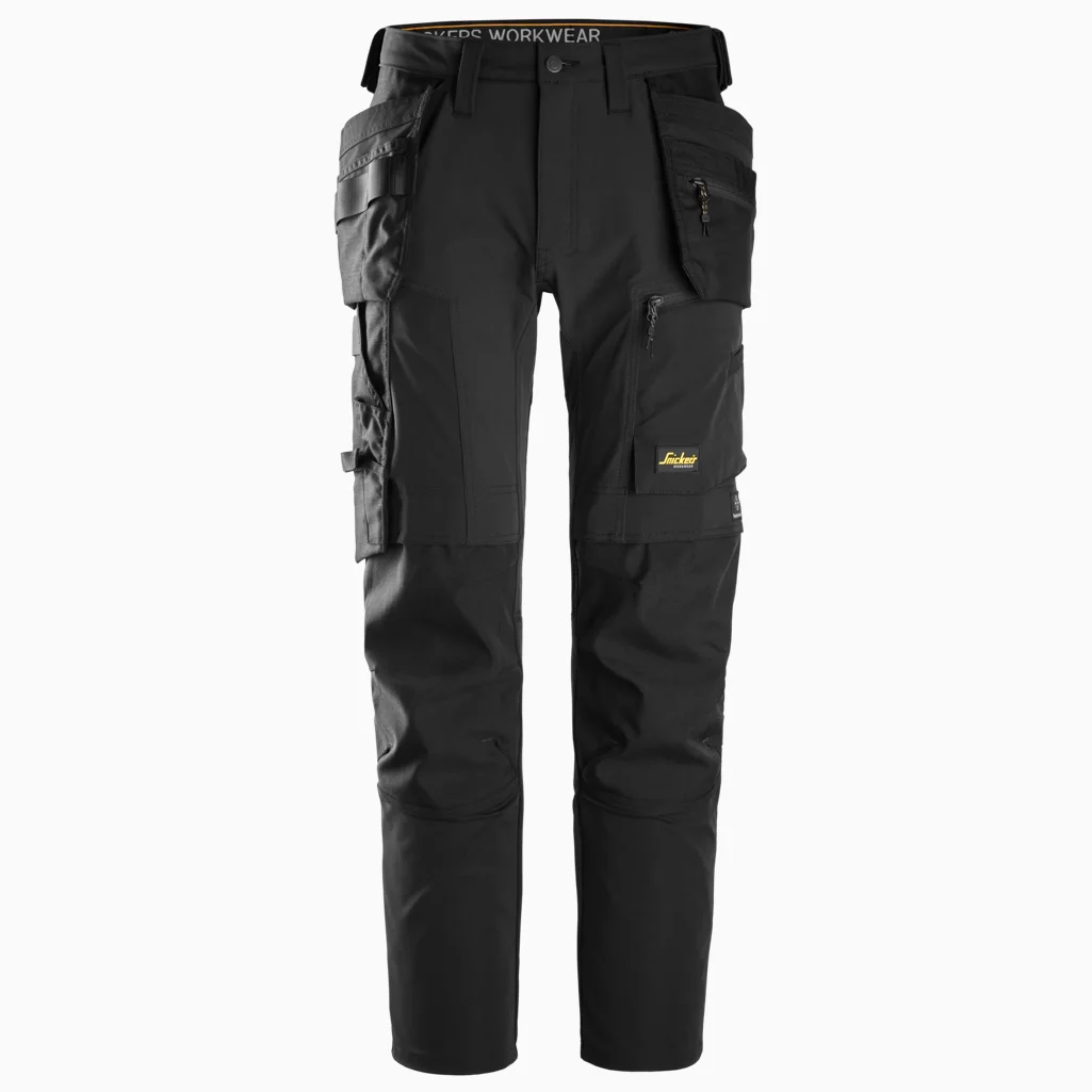 SNICKERS AW 4-Way Stretch Trousers with Holster Pockets (62, Black)