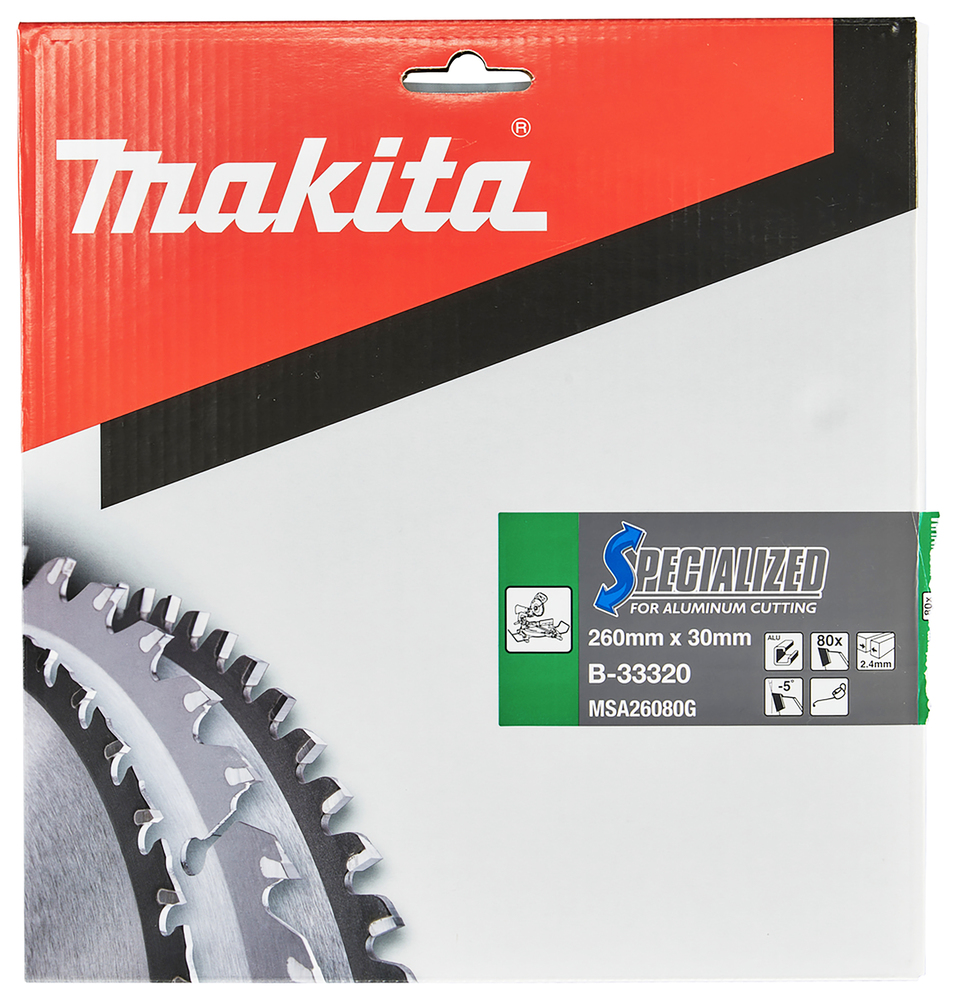 MAKITA Circular Saw Blade (80T, 260x2.4x30mm, Specialized, Aluminium) - Image 2