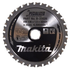 MAKITA Circular Saw Blade (30T, 136x1.5x20mm, Specialized, Steel)