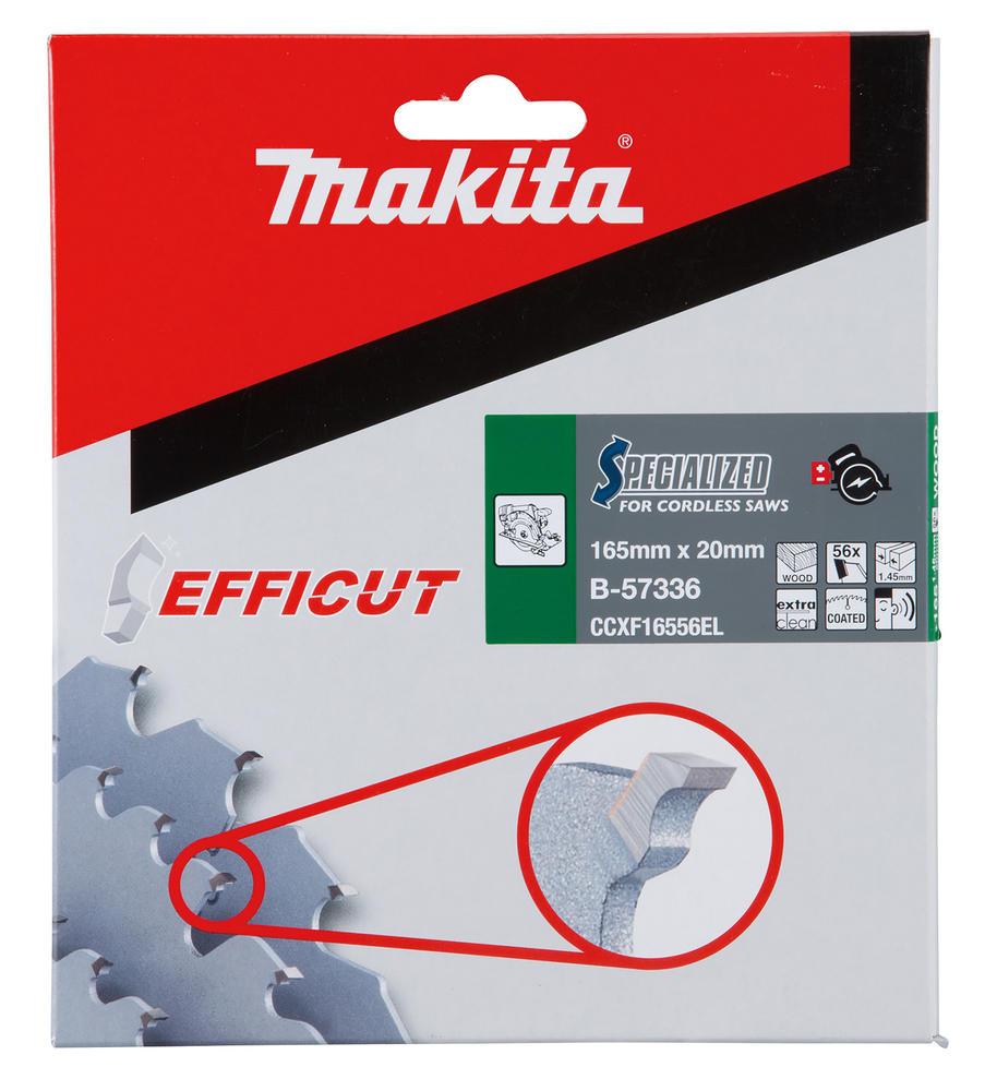 MAKITA Circular Saw Blade (56T, 165x1.45x20mm, Efficut) - Image 2