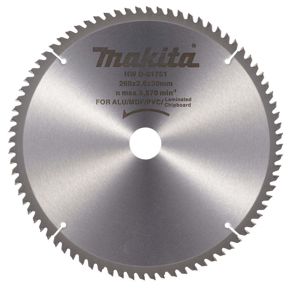 MAKITA Circular Saw Blade (80T, 260x2.6x30mm, Aluminium) - Image 2