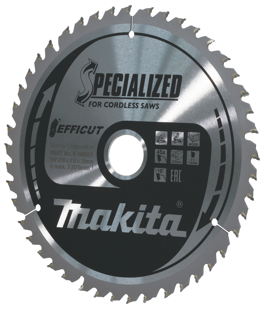 MAKITA Circular Saw Blade (45T, 216x2x30mm, Efficut) - Image 2