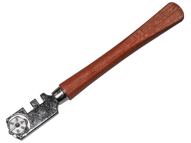 FAITHFULL Six Wheel Glasscutter (TC, Wood Handle)