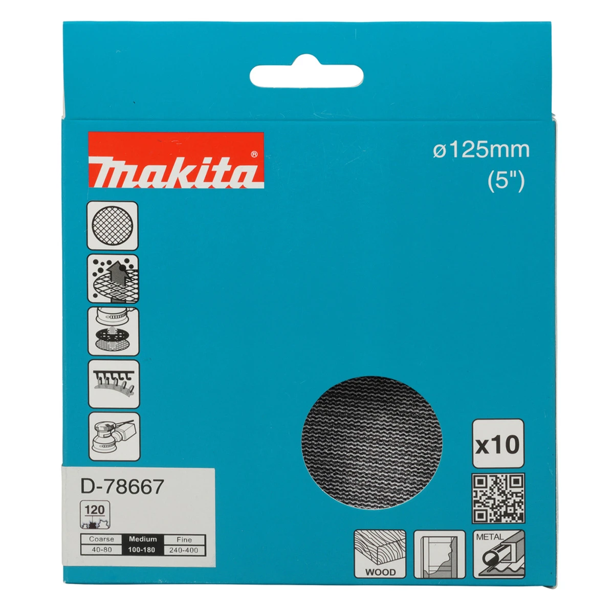 MAKITA Net Sanding Disc (120G, 125mm, 10 Piece)