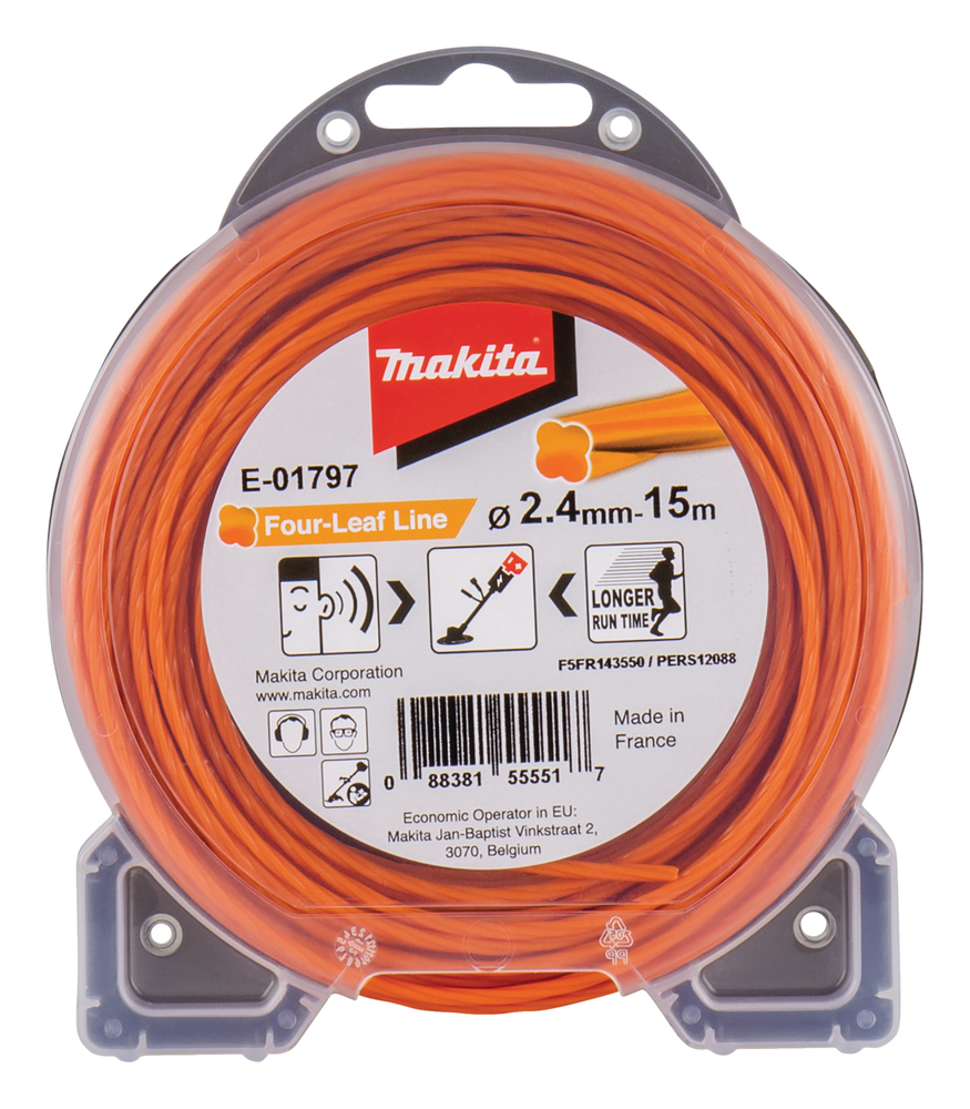 MAKITA Strimmer Line (15m, 2.4mm, Four Leaf)