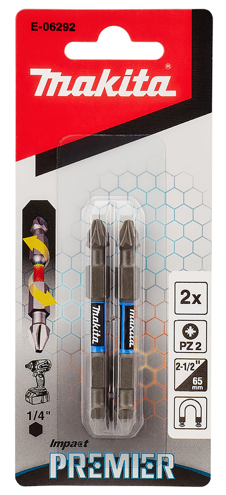 MAKITA Impact Double End Bit (PZ2, 65mm, 2 Piece) - Image 2