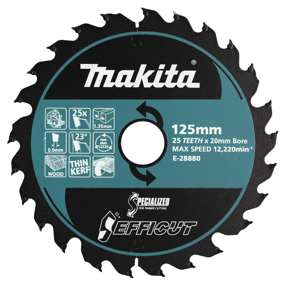 MAKITA Circular Saw Blade (25T, 125x1.35x20mm, Efficut)