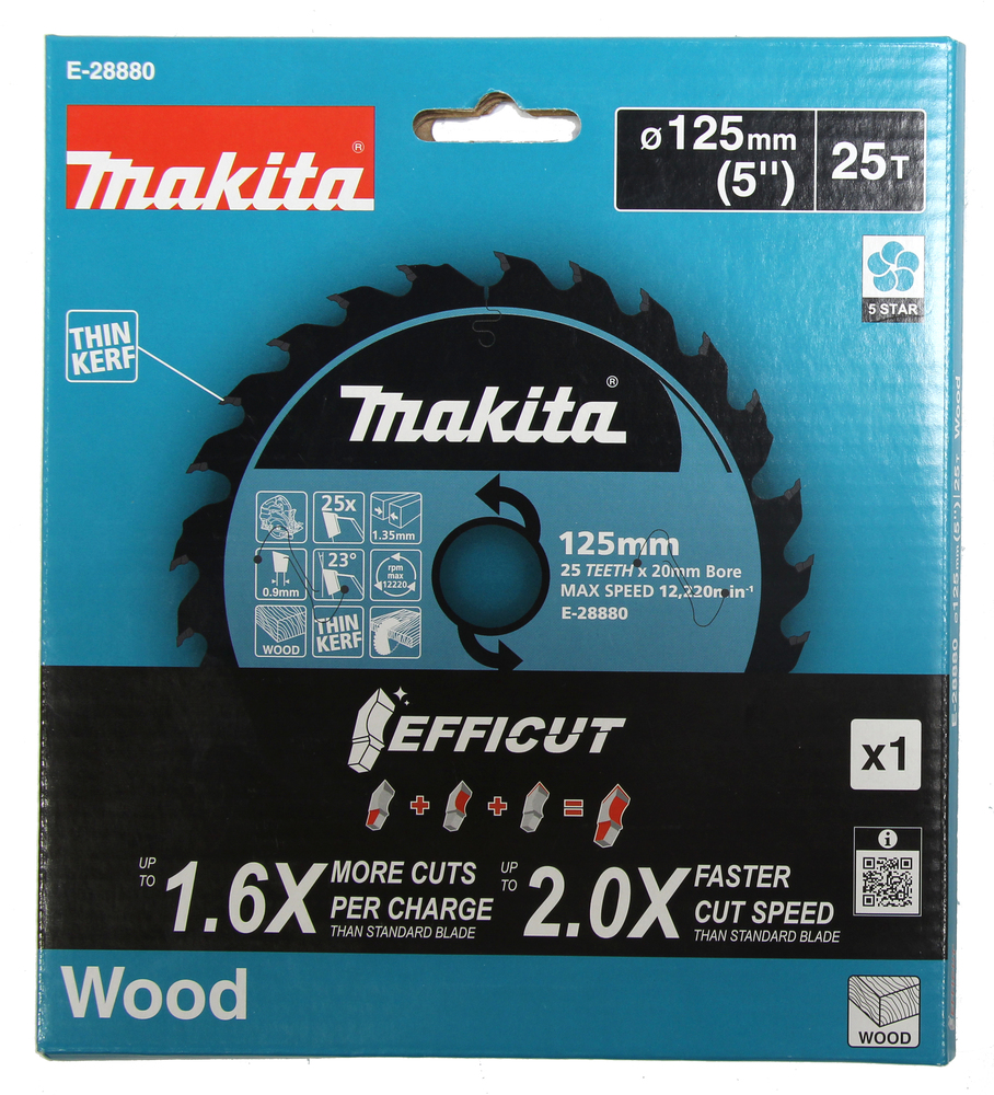 MAKITA Circular Saw Blade (25T, 125x1.35x20mm, Efficut) - Image 2