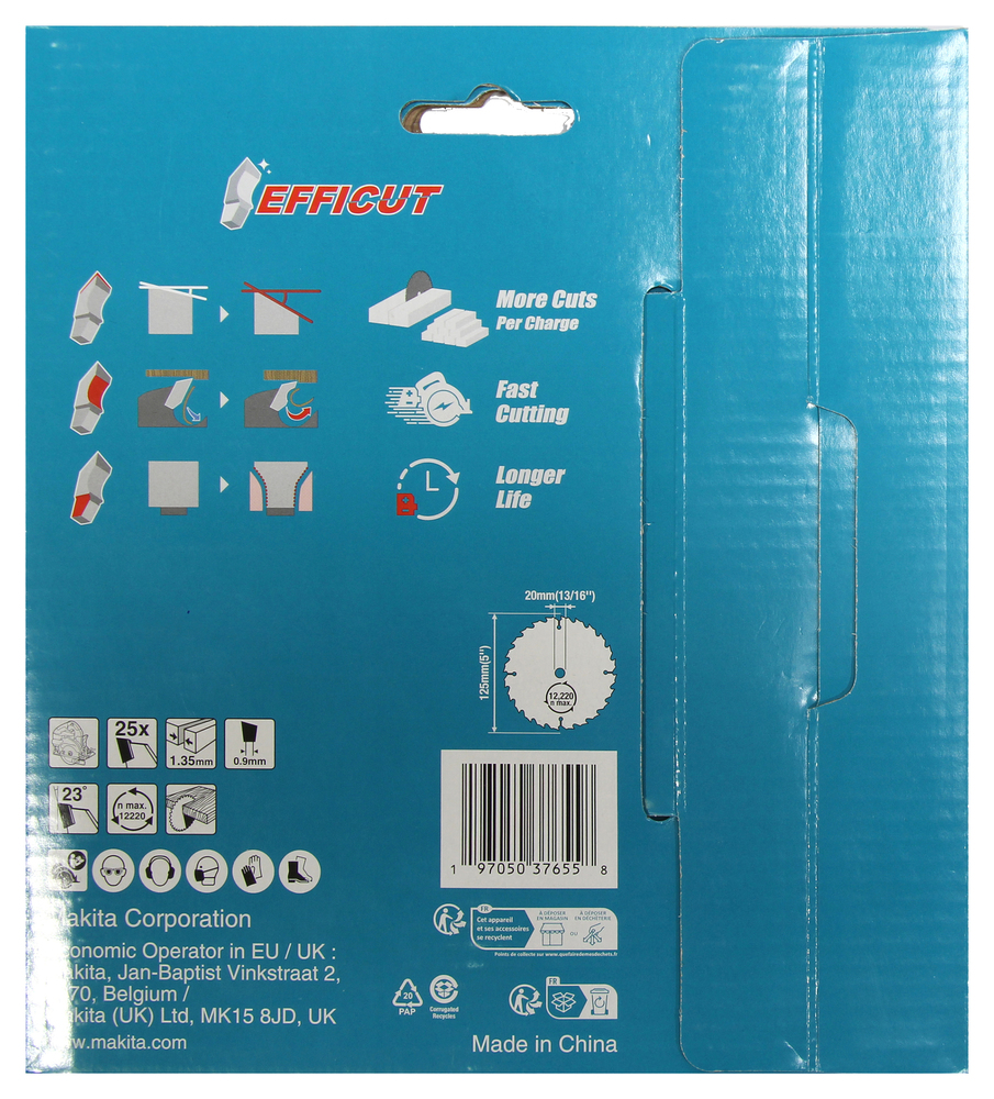 MAKITA Circular Saw Blade (25T, 125x1.35x20mm, Efficut) - Image 3