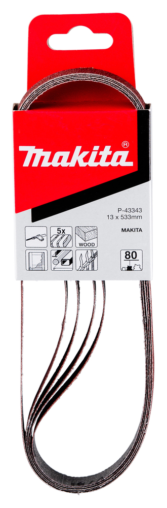 MAKITA Sanding Belt (80G, 13x533mm, 5 Piece) - Image 3
